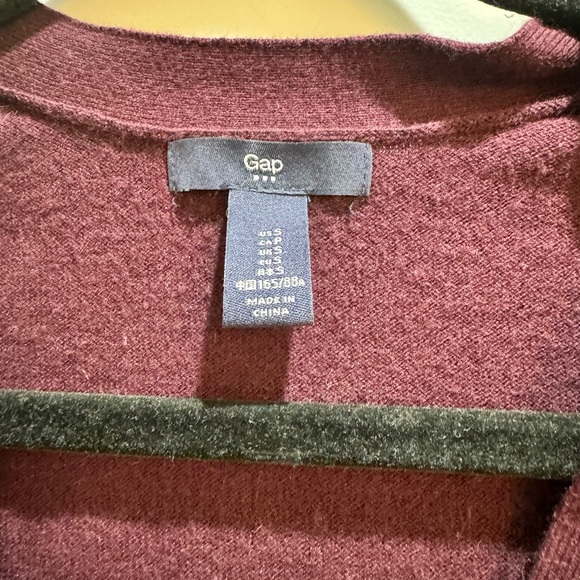 GAP Cardigan Burgundy Small Button Up  Armpit To Armpit 18” Length 25” - Picture 2 of 5